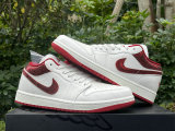 Authentic Air Jordan 1 Low WMNS White/Red Cracks