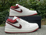 Authentic Air Jordan 1 Low WMNS White/Red Cracks
