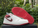 Authentic Air Jordan 1 Low WMNS White/Red Cracks