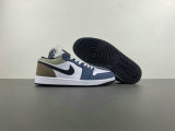Authentic Air Jordan 1 Low GS Blue/Brwon/Black/White