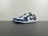Authentic Air Jordan 1 Low GS Blue/Brwon/Black/White
