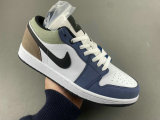 Authentic Air Jordan 1 Low GS Blue/Brwon/Black/White