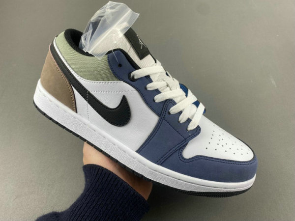 Authentic Air Jordan 1 Low GS Blue/Brwon/Black/White