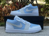 Authentic Air Jordan 1 Low GS Blue/White