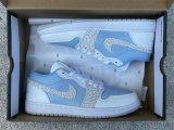Authentic Air Jordan 1 Low GS Blue/White