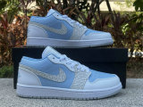 Authentic Air Jordan 1 Low GS Blue/White