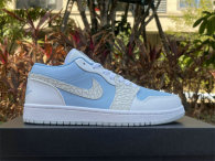 Authentic Air Jordan 1 Low Blue/White