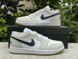 Authentic Air Jordan 1 Low GS Midnight Blue/White
