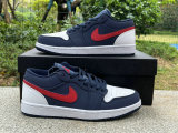 Authentic Air Jordan 1 Low Midnight Navy/University Red/White