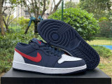 Authentic Air Jordan 1 Low Midnight Navy/University Red/White