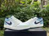 Authentic Air Jordan 1 Low Denim Blue/White