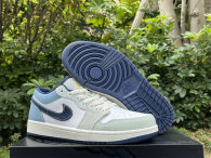 Authentic Air Jordan 1 Low GS Denim Blue/White