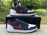 Authentic Air Jordan 1 Low Midnight Navy/University Red/White