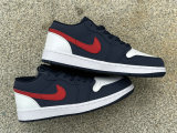 Authentic Air Jordan 1 Low Midnight Navy/University Red/White