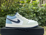 Authentic Air Jordan 1 Low Denim Blue/White