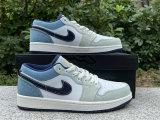 Authentic Air Jordan 1 Low Denim Blue/White