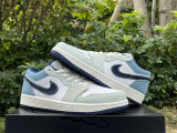 Authentic Air Jordan 1 Low Denim Blue/White