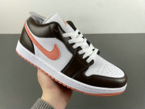 Authentic Air Jordan 1 Low Orange powder/White/Brown Authentic Air Jordan 1 Low Orange powder/White/Brown