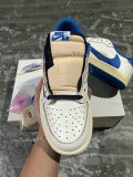 Perfect Air Jordan 1 Low GS Sail/Black/Military Blue