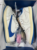 Perfect Air Jordan 1 Low GS Sail/Black/Military Blue