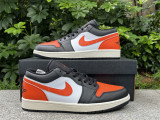 Authentic Air Jordan 1 Low GS Black/White/Orange