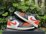 Authentic Air Jordan 1 Low GS Black/White/Orange