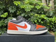 Authentic Air Jordan 1 Low Black/White/Orange