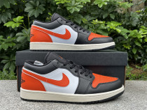 Authentic Air Jordan 1 Low GS Black/White/Orange
