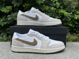 Authentic Air Jordan 1 Low Blanc/White/Brown