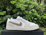Authentic Air Jordan 1 Low Blanc/White/Brown