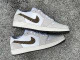 Authentic Air Jordan 1 Low Blanc/White/Brown