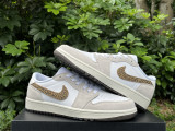 Authentic Air Jordan 1 Low Blanc/White/Brown