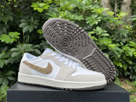 Authentic Air Jordan 1 Low GS Blanc/White/Brown