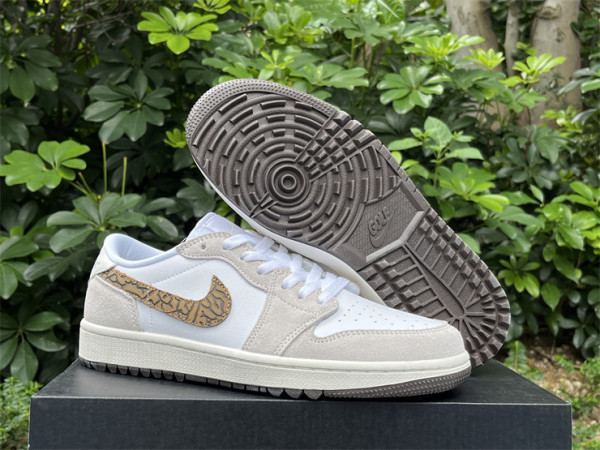 Authentic Air Jordan 1 Low Blanc/White/Brown