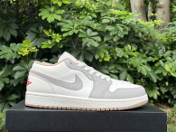 Authentic Air Jordan 1 Low GS Gree/Sail/Grey/Red