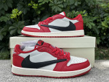 Authentic Travis Scott x Air Jordan 1 Low Red/White/Black