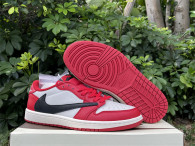 Authentic Travis Scott x Air Jordan 1 Low GS Red/White/Black