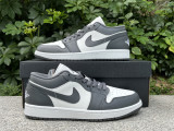 Authentic Air Jordan 1 Low Grey/White