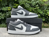 Authentic Air Jordan 1 Low Grey/White
