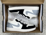 Authentic Air Jordan 1 Low Grey/Sail/Black
