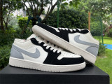 Authentic Air Jordan 1 Low Grey/Sail/Black