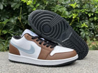 Authentic Air Jordan 1 Low Blue Grey/White