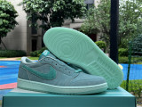 Authentic Air Jordan 1 Low Washed Teal