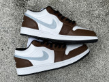 Authentic Air Jordan 1 Low Blue Grey/White