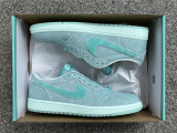 Authentic Air Jordan 1 Low Washed Teal