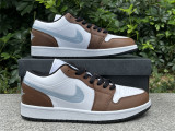 Authentic Air Jordan 1 Low Blue Grey/White