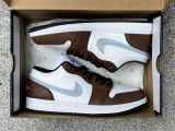 Authentic Air Jordan 1 Low Blue Grey/White