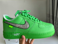 Authentic Off-White x Nike Air Force 1 Low Light Green/Silver