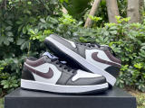 Authentic Air Jordan 1 Low GS White/Brown/Black