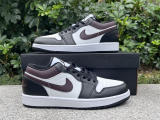 Authentic Air Jordan 1 Low GS White/Brown/Black